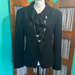 Le chateau Liz Claiborne Collection Elegant Black Ruffle Jacket Photo 0