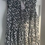 Rose + Olive Black and White Chiffon Fit & Flare Blous Size Large NWT Photo 0