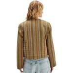 Free People NWT  Zandi Quilted Kantha Striped Olive Green Jacket Neutral Combo XS Photo 3