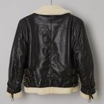 Jonathan Simkhai Black‎ Vegan Leather Sherpa Aviator Jacket XS Black Photo 7