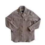 Banana Republic  Wool Shirt Utility Jacket XS Tan Oversized Shacket Minimalist Photo 1
