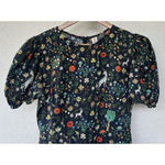 Samantha Pleet Garden Jumpsuit Puff Sleeve 2 Black Illuminated Ethereal Floral Photo 9