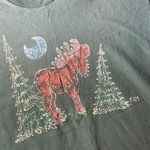Anvil Vintage T Shirt Graphic Moose Forest Moon Novelty Green Large Photo 1