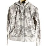 Athleta Triumph Gray White Gypsum Camo Print Zip Up Hoodie Size Small Photo 1