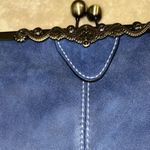 Elegant blue leather kiss lock Handbag new! Photo 5