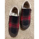 Jambu JBU by Crimson Memory Foam Red Buffalo Plaid Slip on Shoes Size 7.5M Photo 2