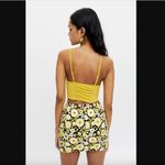Motel Rocks Motel Ima Yellow Black Retro Floral Print Mini Skirt S Photo 3