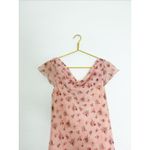 Vintage Fairy 90s Y2K Coquette Floral Chiffon Midi Dress Size 8 Cottagecore Pink Photo 3