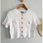 J.Crew | NWT Short-sleeve sweater lady jacket in White | Sz M Photo 1