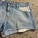 Volcom  Womens Denim Shorts Size 7/28 Crochet Light Wash Blue Casual Photo 3
