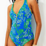 Lilly Pulitzer NWT  Kailanie swimsuit briny blue a bit salty Photo 0