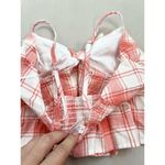 Kirious Los Angeles Top Size Small Plaid Crop Bow Detail Adjustable Straps Red Photo 5