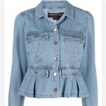 Veronica Beard  Jayla Peplum Denim Jean Jacket Size Small Photo 0