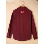 NEW Houndstooth Shacket Jacket Long Sleeve Button Down Shirt XL Red Photo 1