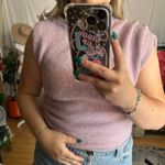 ZARA  Button Shoulder Cropped Knit Top Lilac Size Small Photo 1