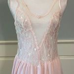 Victoria's Secret Vintage 80's Pink Bridal Lace & Mesh Nightgown Slip Small Photo 1
