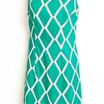 Alyx Sleeveless Scoop Neck Midi Sheath Dress Green White Diamond Size 8 Stretchy Photo 0