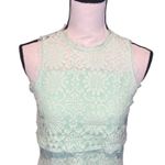 Cremiux Cremieux Mint Lace Sleeveless Shirt Layered Halter  Photo 1