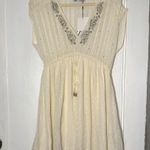 ZARA  Beaded Mini Beach Cover Up Swimsuit Dress Cream White Sheer Photo 4