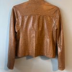 Mina.B Paris Cognac Faux Leather Zippered Jacket front zipper pockets EU40 US6 Brown Size 6 Photo 10