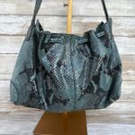 Cristian Leather Purse Blue Snake Shoulder Bag Shimmer Y2K Baddie Edgy Studded Photo 3