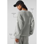 Alo Yoga Domain Rib Knit Crew Sweater Athletic Heather Grey M Photo 1