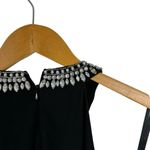 Adrianna Papell  Beaded Chiffon Overlay Black Jersey A-Line Mini Dress Cocktail 8 Photo 8