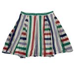 Eva Franco Stripe Mesh Skirt Multicolor Textured Flare Retro Style 4 Photo 3