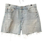 ZARA Boyfriend Bermuda Denim Distressed Light Wash Shorts NWT SZ 8 Photo 0