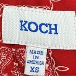 Koch Red Paisley Blouse Size XS Photo 3