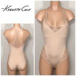 Kenneth Cole nude crochet swimsuit. Photo 1