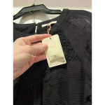 Skies Are Blue NEW  Gauzey Bohemian Flowy Lined Top Blouse Black XS Photo 5