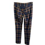 J McLaughlin Rylie Navy & Orange Plaid Pants Size XS Stretchy Slim Fit Photo 4