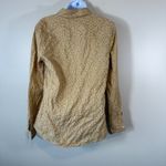 J. McLaughlin  Small Yellow Leopard Print Button Down Shirt Cotton Blend Stretch Photo 3