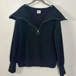 Varley Vine Half Zip Pullover Sweatshirt Sweater in Black Size Small Oversized Photo 13