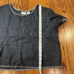 Rachel Zoe Black crop top with white stitching #croptop 100% linen Photo 3