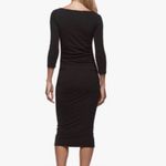 James Perse Black 3/4 sleeve Bodycon midi dress stretchy soft Photo 9