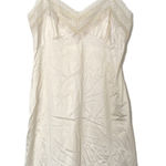 Vtg Made Nylon Full Slip Lingerie Dress Ivory Lace Sissy Retro Nightie No Sz Tag Photo 0