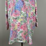 Victoria's Secret  Gold Label Robe Womens Medium Pink Satin Floral Double Breasted Photo 2