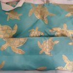 St.Thomas U.S.V.I canvas Turquoise with Gold foil sea turles and zipper. A12 Green Photo 3