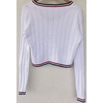 Brandy Melville  Ribbed Knit Cropped Sweater V-Neck Tennis Preppy Academia Italy Photo 2