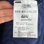 See By Chloe Sweater Womens 6 Navy Wool Blend Textured Chunky Fisherman Tunic Photo 7