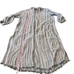 Tigerlily  Women's Multicolor Striped Shirt Dress M Midi Half Sleeve Casual Photo 3