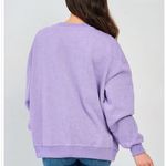Pearl Brunch Graphic Embroidered Pullover Sweatshirt in lavender Purple Size XL Photo 2