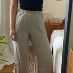 Flax  Linen Crop Pull on Pants Size 1X Lagenlook Boho pants Photo 0