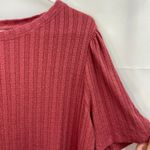 Ava & Viv  women's mauve pink raspberry knit tie sleeve‎ casual relaxed shirt 1X Photo 2