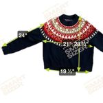 Tommy Hilfiger  Fair Isle Crew Neck Sweater Red Navy Blue Gold Pullover Size M Photo 3
