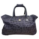 Diane Von Furstenberg DVF Monogram Rolling Duffel Bag Navy Logo Canvas Silver Hardware Travel Carryon Photo 8