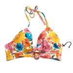 Shade & Shore Bikini Top Halter Floral Molded Cups Underwire Colorful 32B Photo 1