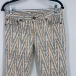 Free People Womens Zig Zag Zipper Crop Skinny Denim Jeans Beige Blue Brown Sz 28 Photo 4